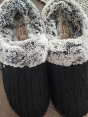 BOBS from Skechers Black Slip-On Faux Fur Lined Mules